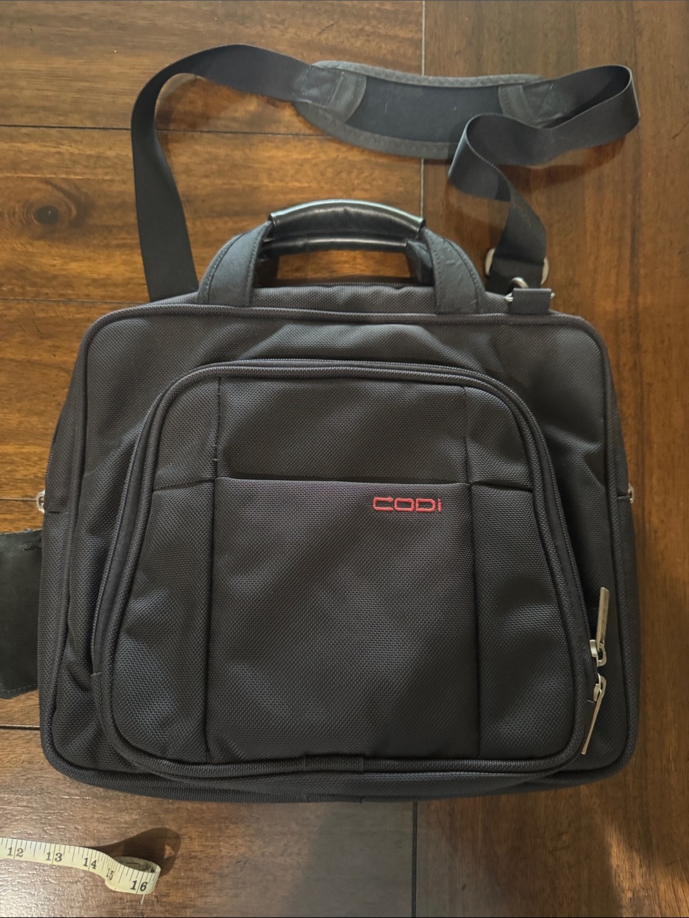 CODI Black Laptop Briefcase with Shoulder Strap
